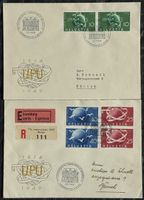 Schweiz 1949 – 2 Belege 75 Jahre UPU Bern R/Express