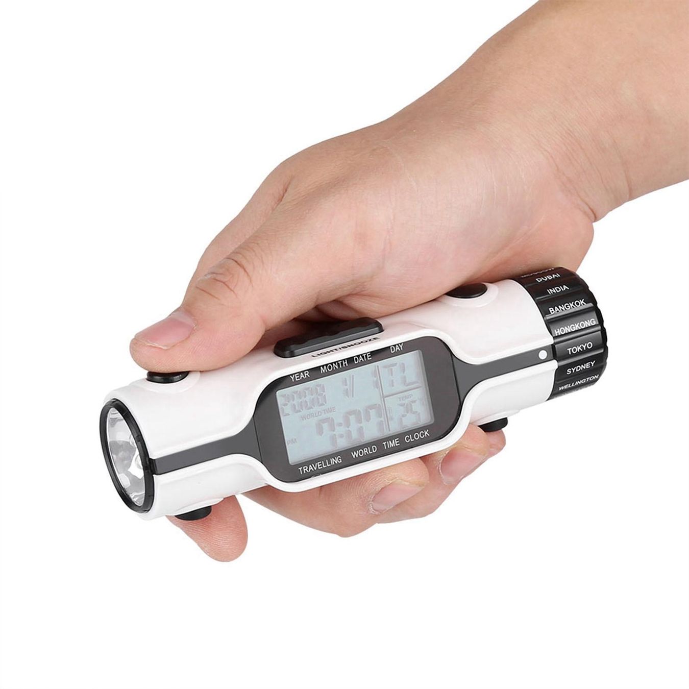 Sveglie: Flashlight LED Digital World Time Travel Alarm Clock Thermo – Nuovo e nell'imballaggio originale da Genève venduto da Murmurs 6