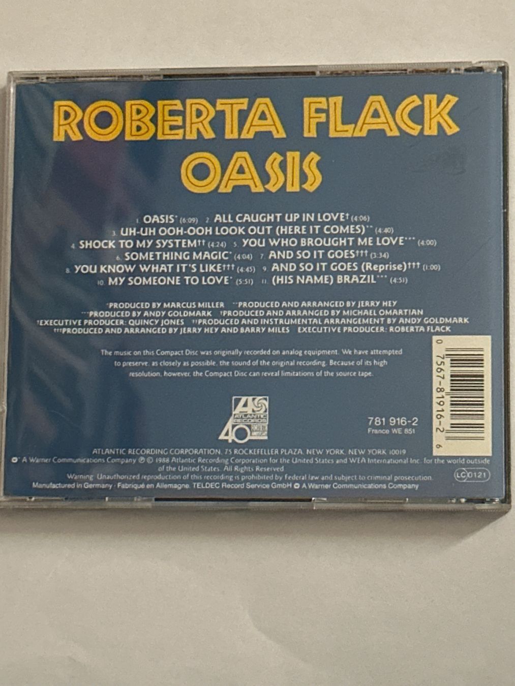 CDs: Roberta Flack – Oasis (Vergriffene CD 1988) – Gebraucht aus Wabern von fri_t6kq 1