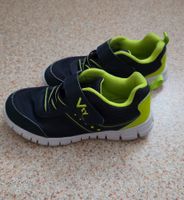 Kinder Turnschuhe Gr. 31 dunkelblau neongrün Klettverschl...