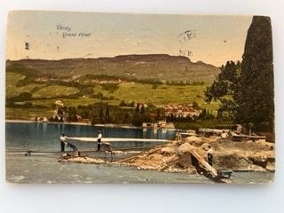 Cartoline postali: Vevey Grand Hotel 1914 – Usato da Sargans venduto da nicsam1815