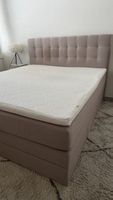 Boxspringbett 180 × 200 cm mit Stauraum (Ottoman), beige