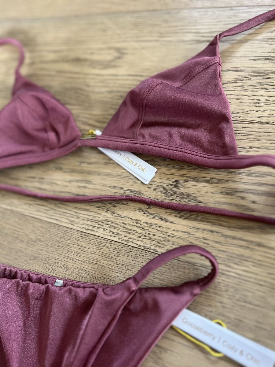 Costumi da bagno & Bikini: Gooseberry Seaside Bikini Set, Mauve – Nuovo e nell'imballaggio originale da Aarau venduto da Marylou90 1