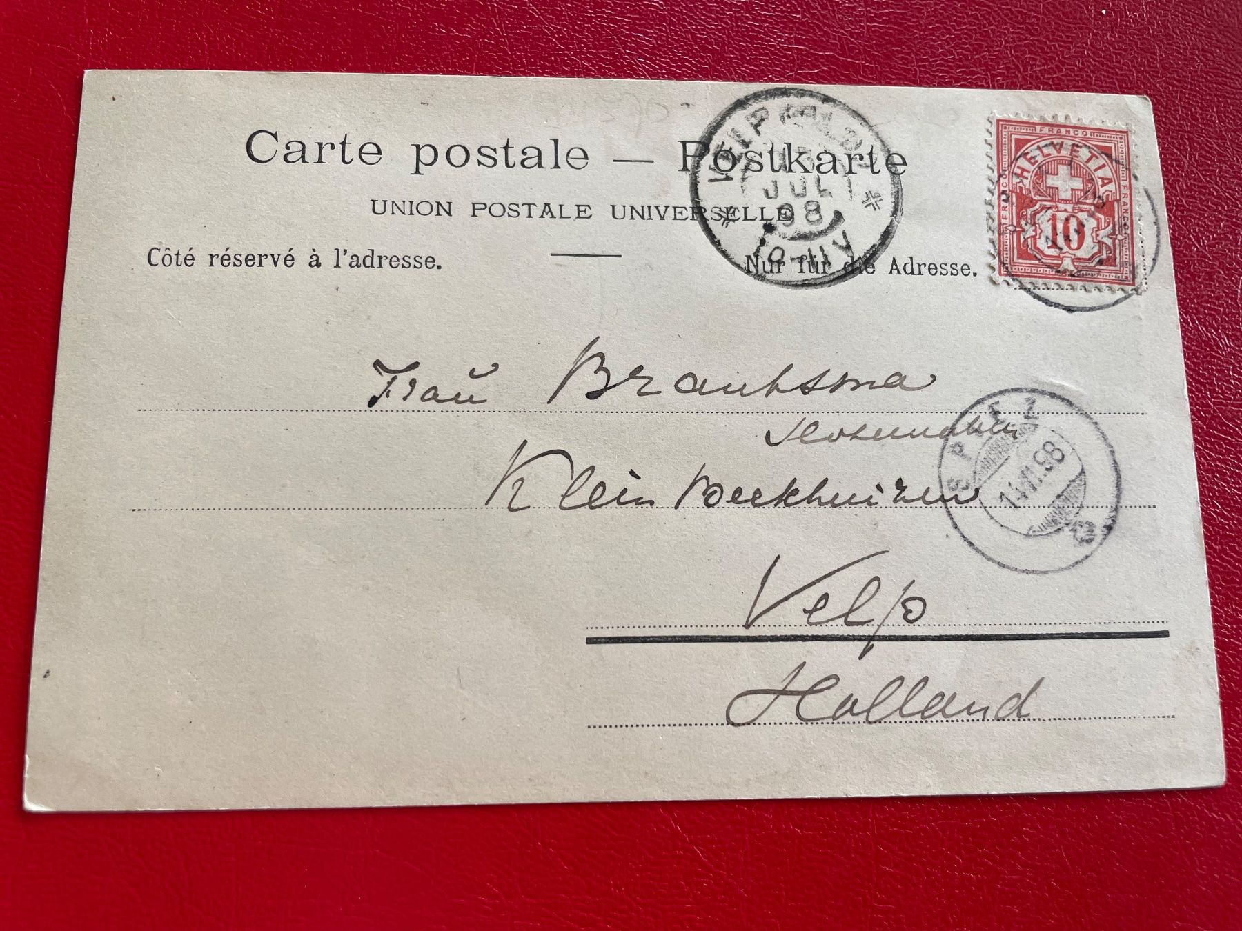 Cartoline postali: 1898 ; Strasse in Thun (Thoune) – Usato da St-Légier-La Chiésaz venduto da Theo005 1