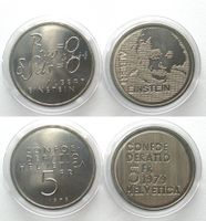 Schweiz 2 x 5 Franken 1979 PP