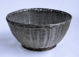 Obstkorb oder Brotkorb*ca. 1980 er*Silbernem Metalldraht*