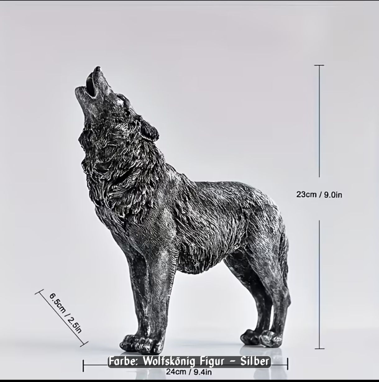 : Grosse Wolfskönig Statue – Nuovo e nell'imballaggio originale da Diepoldsau venduto da Unique-Coins