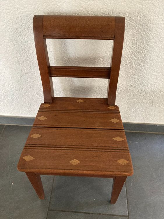Antiker Kinderstuhl Holz Handarbeit Intarsien ca. 1877 Kaufen auf Ricardo