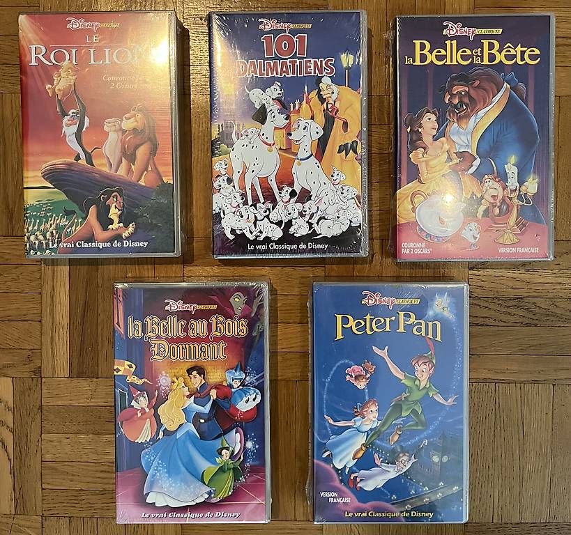 Tutti i VHS: 5 VHS Disney sous blister – Nuovo e nell'imballaggio originale da Genève venduto da joel1201