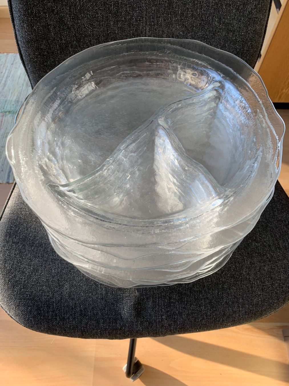 Glasi Hergiswil Piatti: Vintage Glas Teller, Servierteller mit 3 Fächern, Top! – Usato da Sarmenstorf venduto da habasa 1