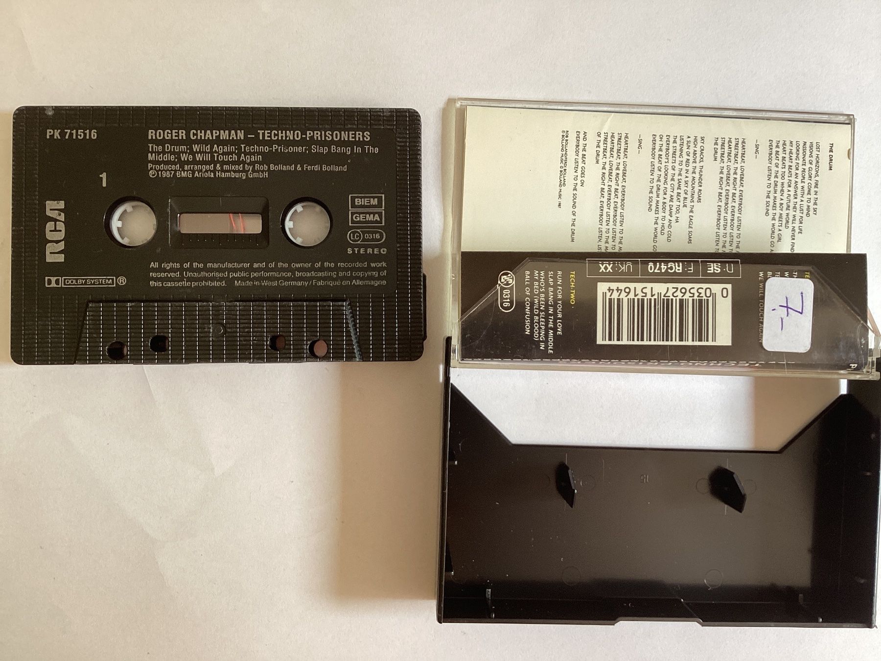 Musicassette: Roger Chapman MC - Techno Prisoners – Usato da Gutenswil venduto da Hamzian 1