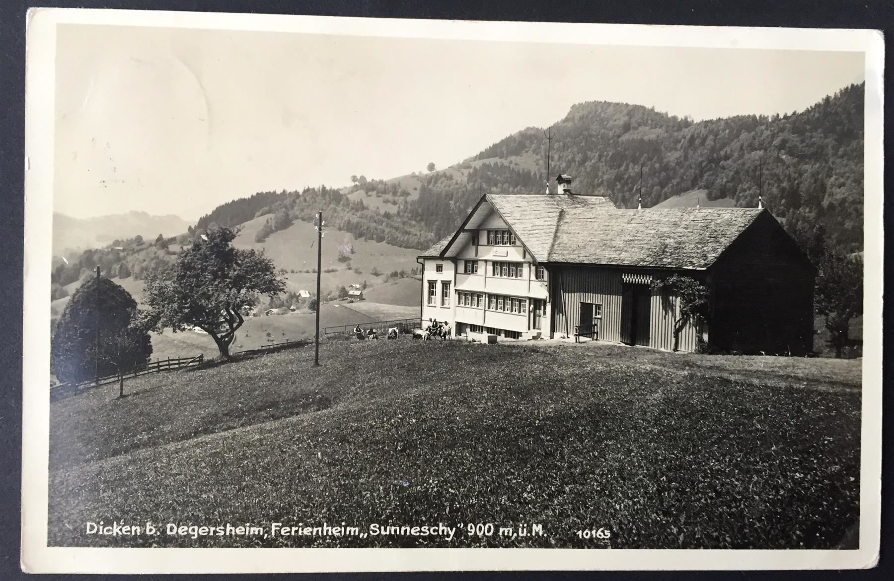 Cartoline postali: DICKEN b/Degersheim Ferienheim Sunneschy – Usato da Jona venduto da philajona