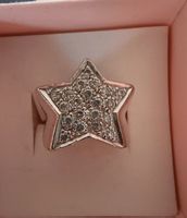 Bague argent 925 en forme d'étoile dtrass type zirconium