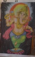 Airbrush Schwarzlicht-Dekotuch ca. 150x220cm, Ganesha