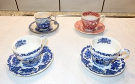 4 Teetassen mit Untertassen, Made in England, Johnson Bros