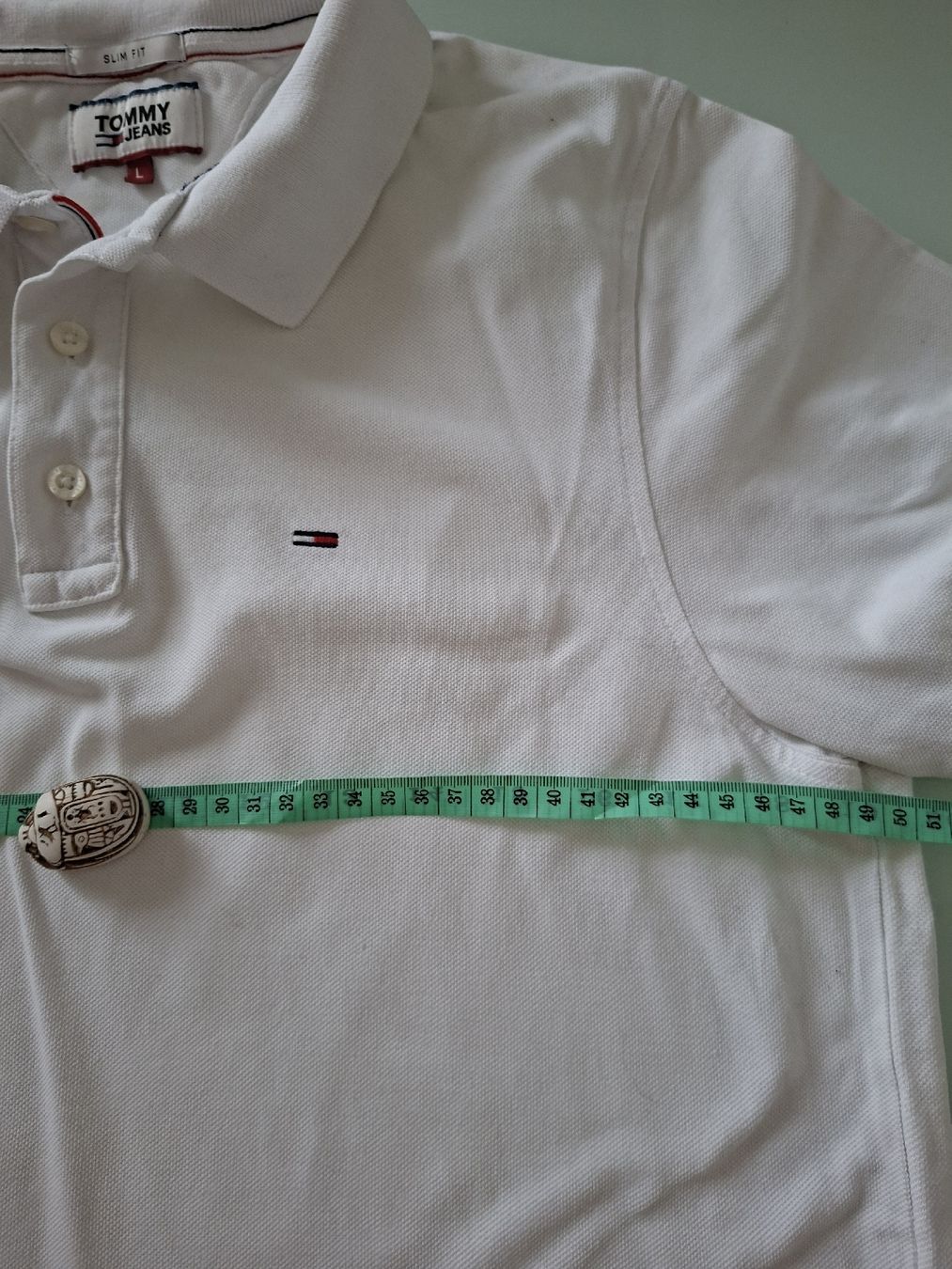 Tommy Hilfiger Magliette Polo: Polo Tommy Jeans blanc, taille L, – Usato da Renens VD venduto da ser_j2fn 3