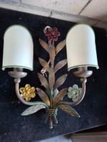 Wandlampe Blumen Metall 2-flammig gebraucht