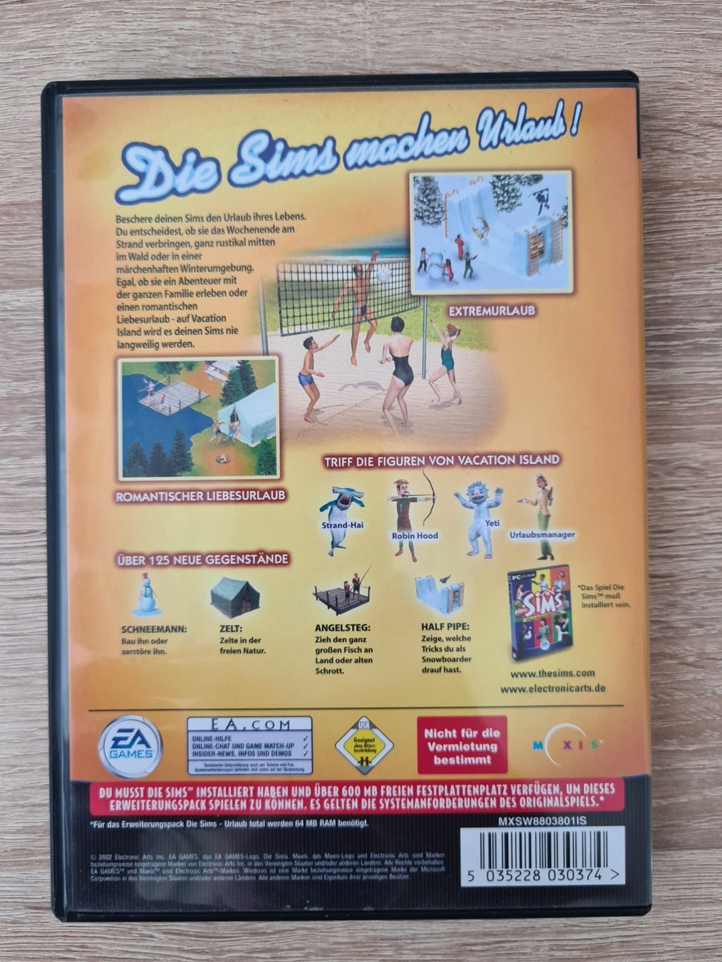 Giochi: Die Sims Urlaub Total (German Cover) - PC – Usato da Carouge GE venduto da Gasco 1