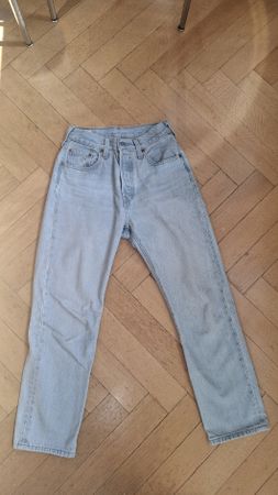 Jeans Levi's 501 Premium cropped azzurri taglia 24L26