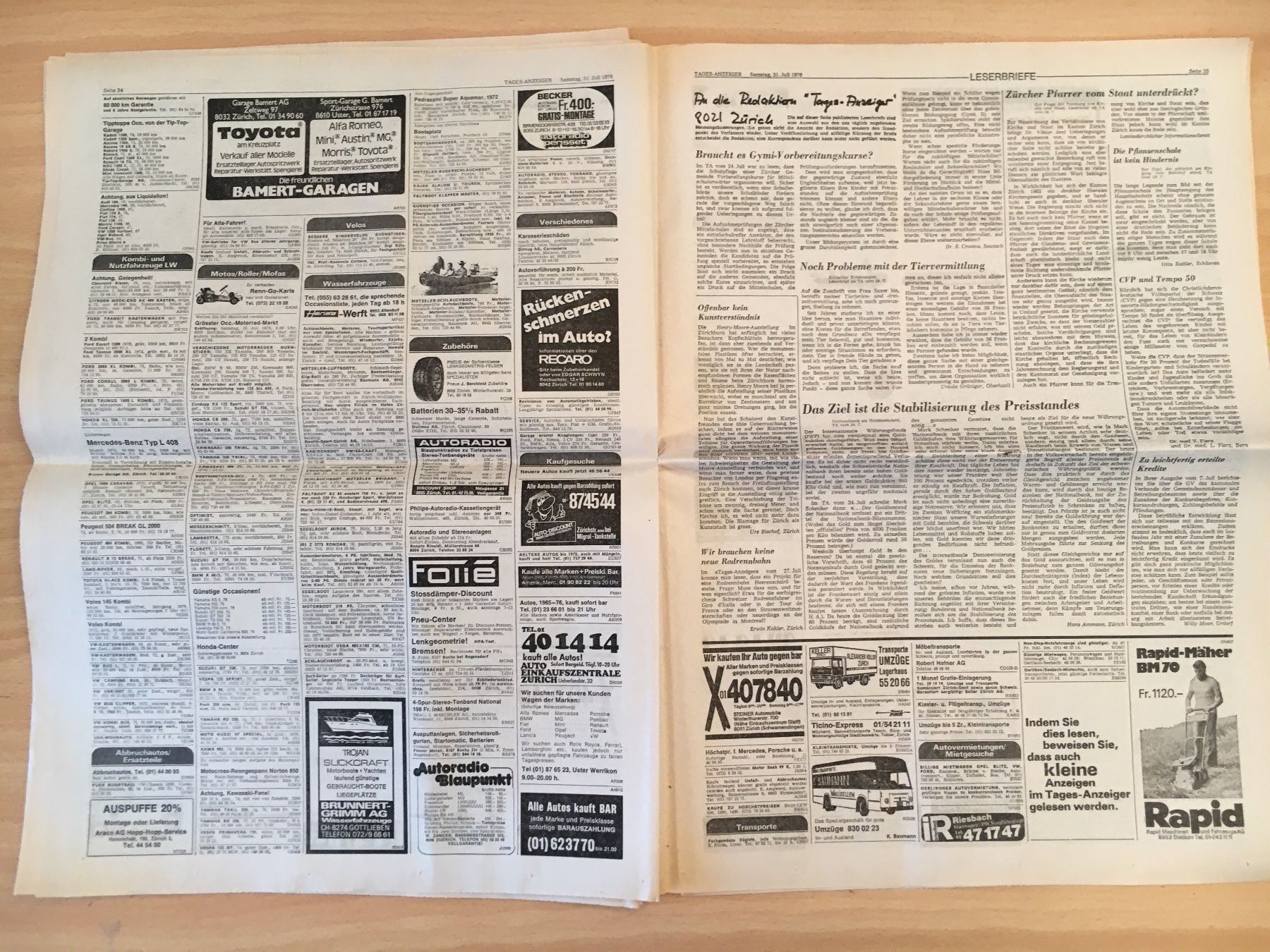Zeitschriften & Magazine: Tagesanzeiger vom 31. Juli 1976 – Gebraucht aus Luzern von Jiggy_8898 8
