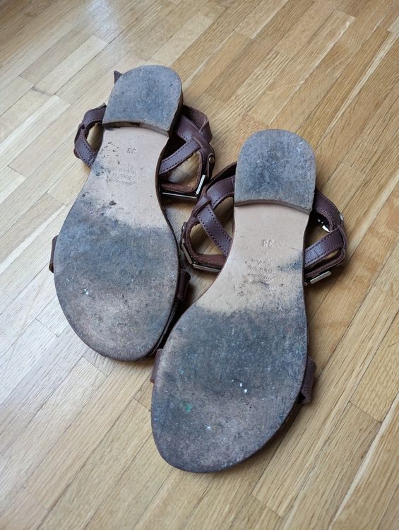 Schicke Sandalen mit Mode-Goldschmuck "MUSTO" Milano Gr. 38 5