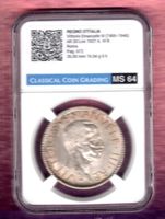 Italien coins 20 lire 1927 TOP grading MS64 sehr selten-rare