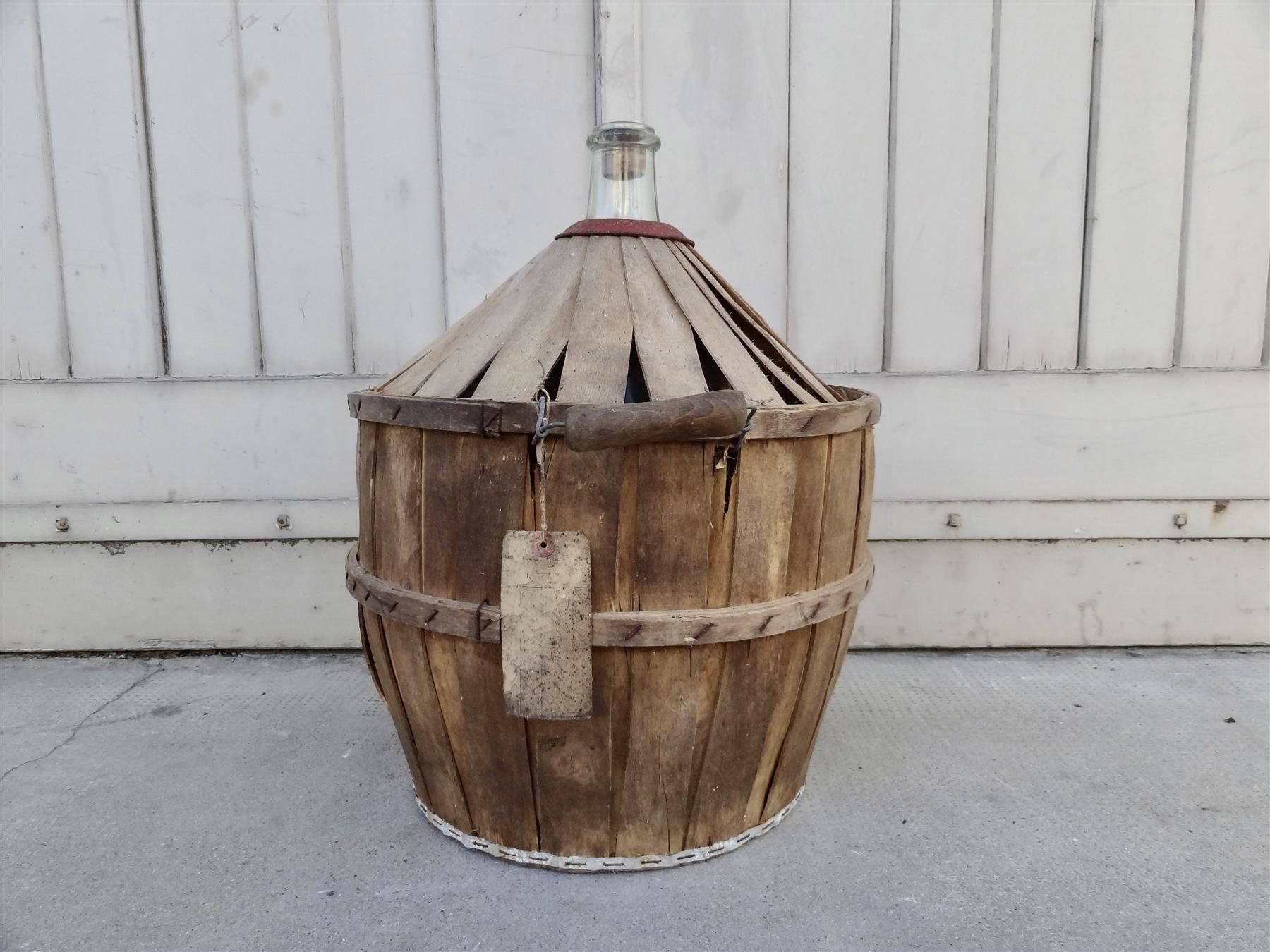 Bottiglie: spezielle alte Korbflasche Holzkorb Span – Nuovo e nell'imballaggio originale da Kerzers venduto da Flaschenposten 6