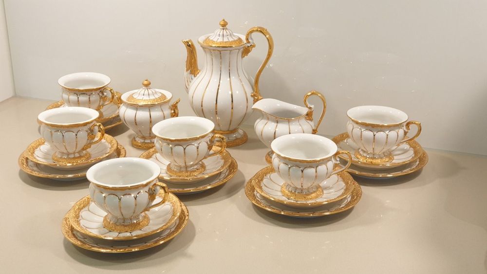 AKTION Meissen Mokkaservice X-Form, goldstaffiert (Gebraucht) in