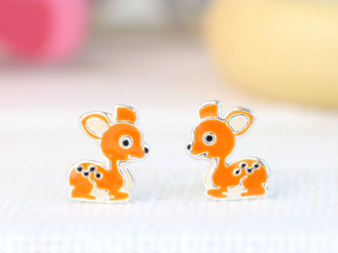 Orecchini pendenti & Orecchini a lobo: Kinder Ohrringe BAMBI 925 Silber – Nuovo e nell'imballaggio originale da Stallikon venduto da Bergli18