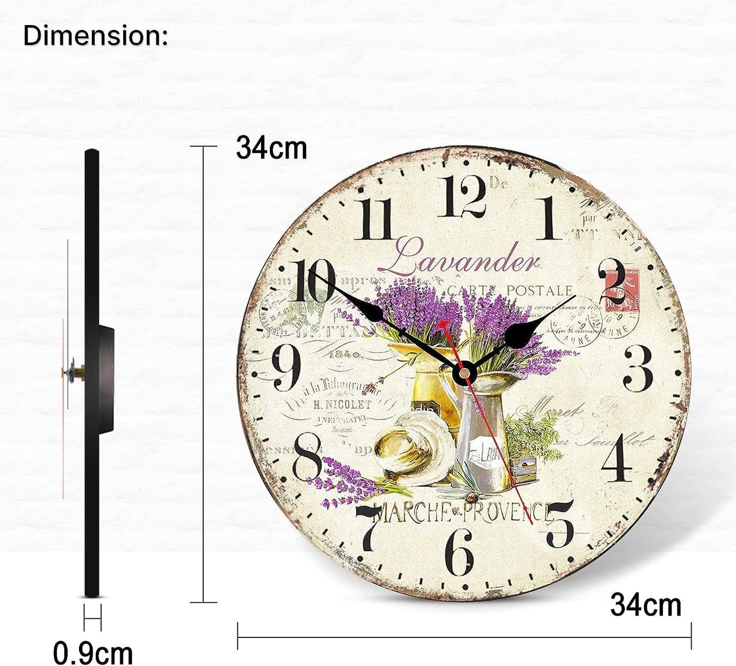 Orologi da terra & Orologi da parete: Lavendel Wanduhr, 34 cm – Nuovo e nell'imballaggio originale da Nuglar venduto da SaleRitter 5