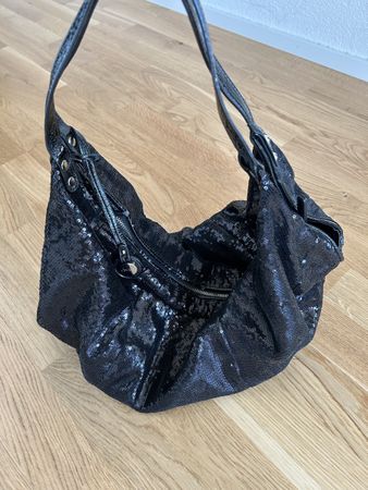 Schwarze Pailletten Handtasche von Jipi Japa