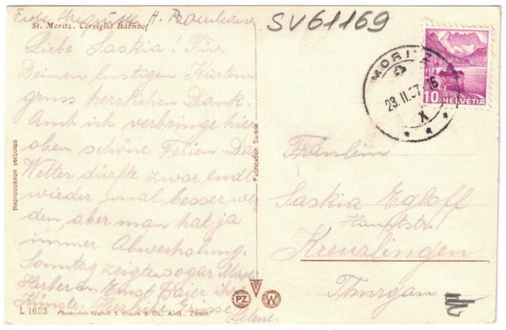 Cartoline postali: St. Moritz - Standseilbahn Corviglia – Usato da Binningen venduto da Mountainrider 1