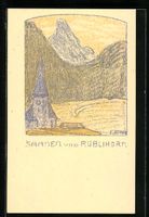 Saanen, Ortspartie mit Kirche und Rübli