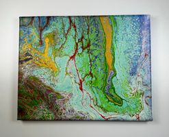 Acryl-Flüssigkeitsmalerei, rechteckig