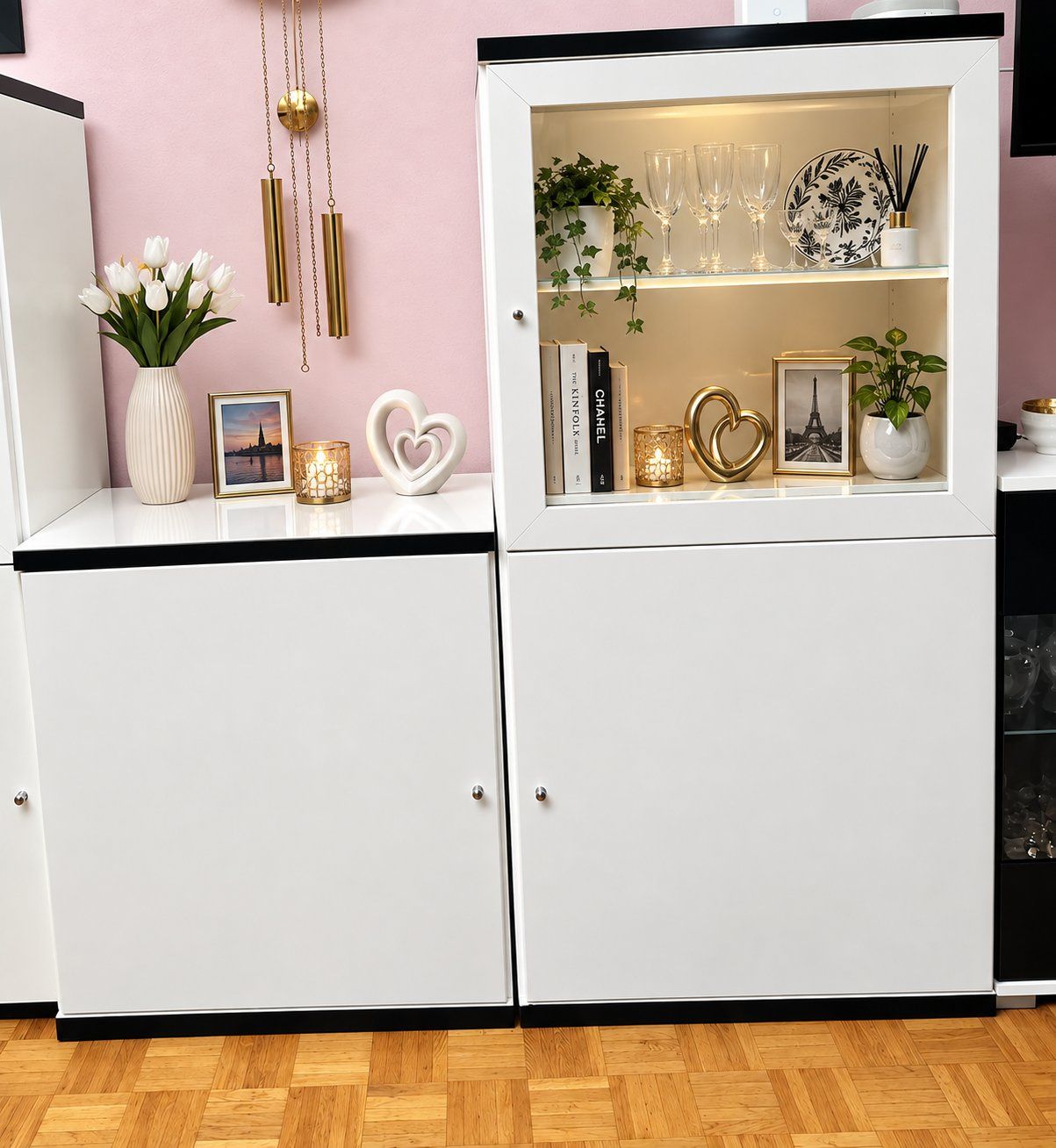 Ikea Scaffali: Wohnwand weiss mit Glastüren – Usato da Pfäffikon ZH venduto da thf_rqs2 1