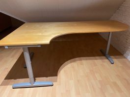 Eckschreibtisch mit Rollcontainer Holz guter Zustand