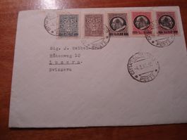 Brief Vatikan 1946, nach Luzern, bunt frankiert
