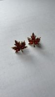 🍁 Ohrstecker Ahornblatt rot-gold, neuwertig