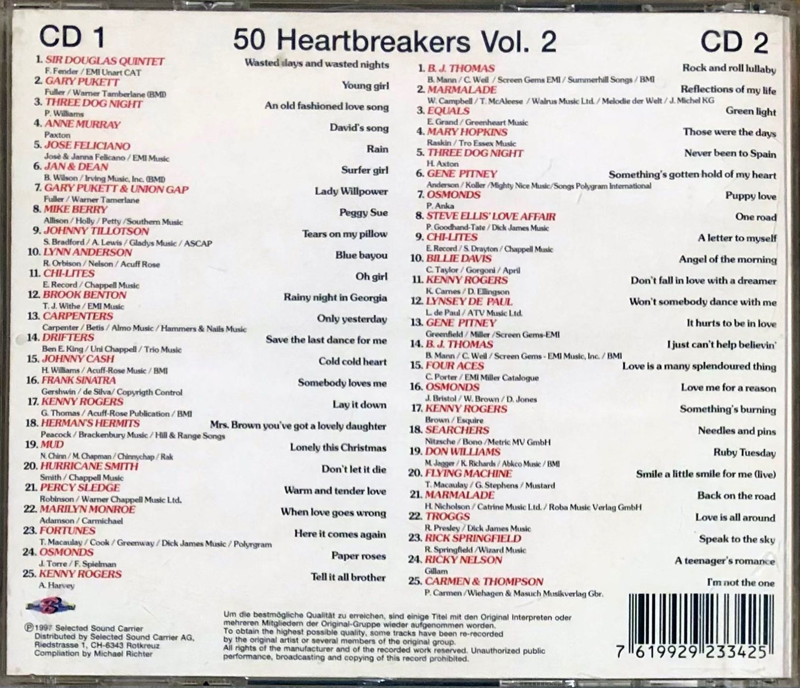 CD: Various – 50 Heartbreakers Vol.2 – Usato da Martigny venduto da jereq 1