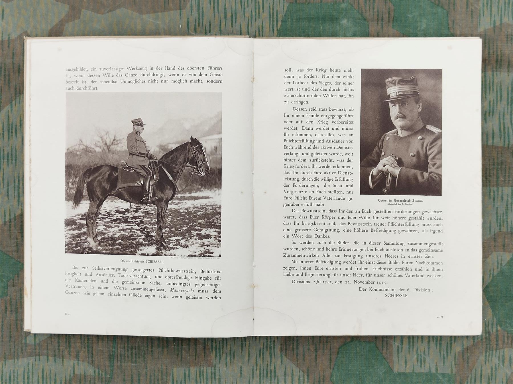 Schweizer Armee Uniformi: Album 6. Division 1915, mit Widmung – Usato da Bauma venduto da SwissMilitaria 3