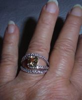 Echtschmuck: Silberring 925er Champagner-Quarz 18/56