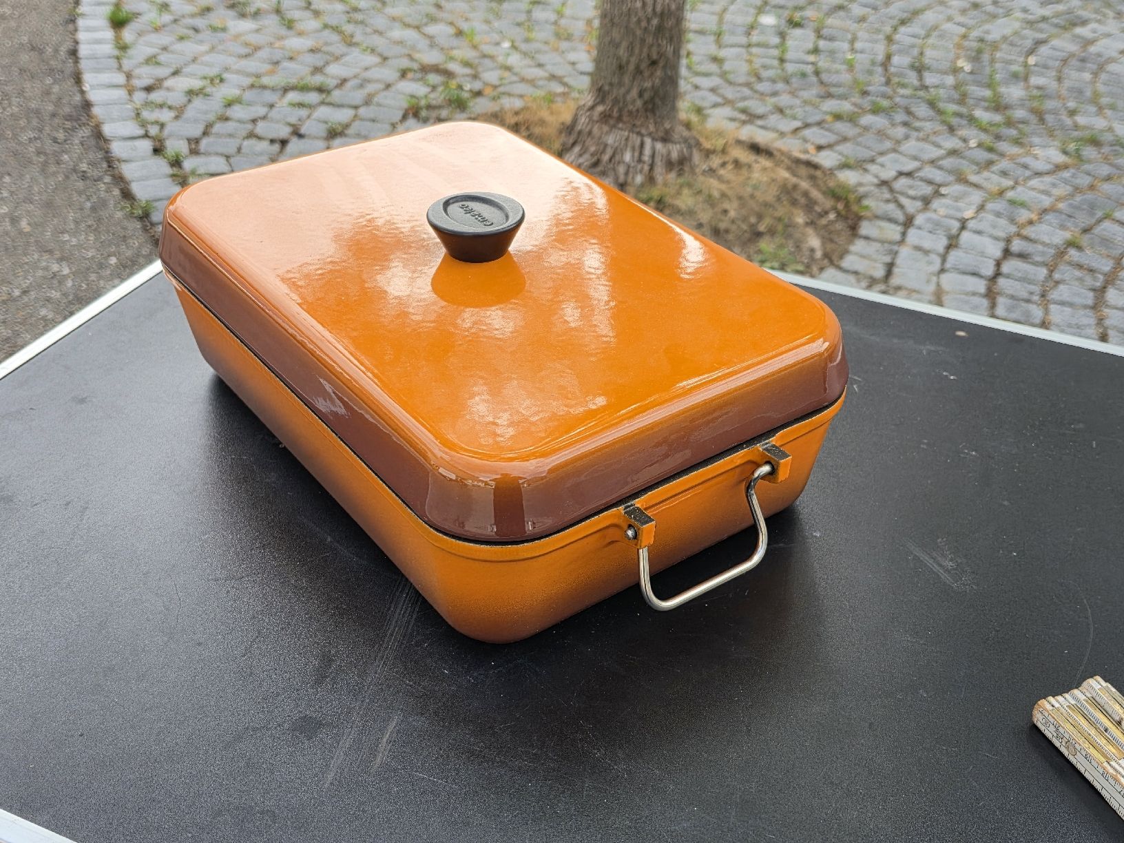 Emalco Pentole: Emaille Bräter orange emailliert mit Deckel – Usato da Mettlen venduto da elios0888 9