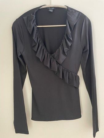 Bluse Top langarm Oberteil Amisu Medium Langarmshirt neu