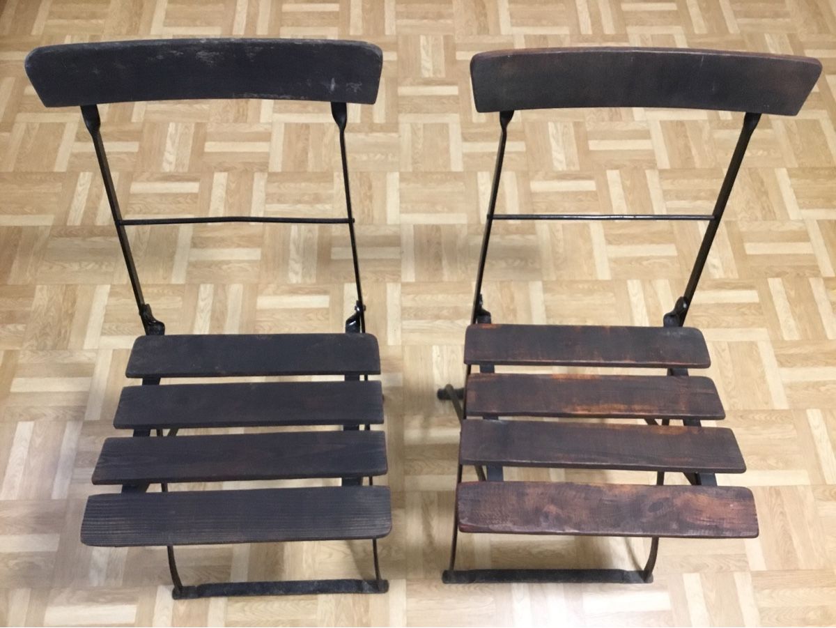 Sedie: 2 alte zusammenklappbare Gartenstühle – Usato da Kreuzlingen venduto da Schuggerman