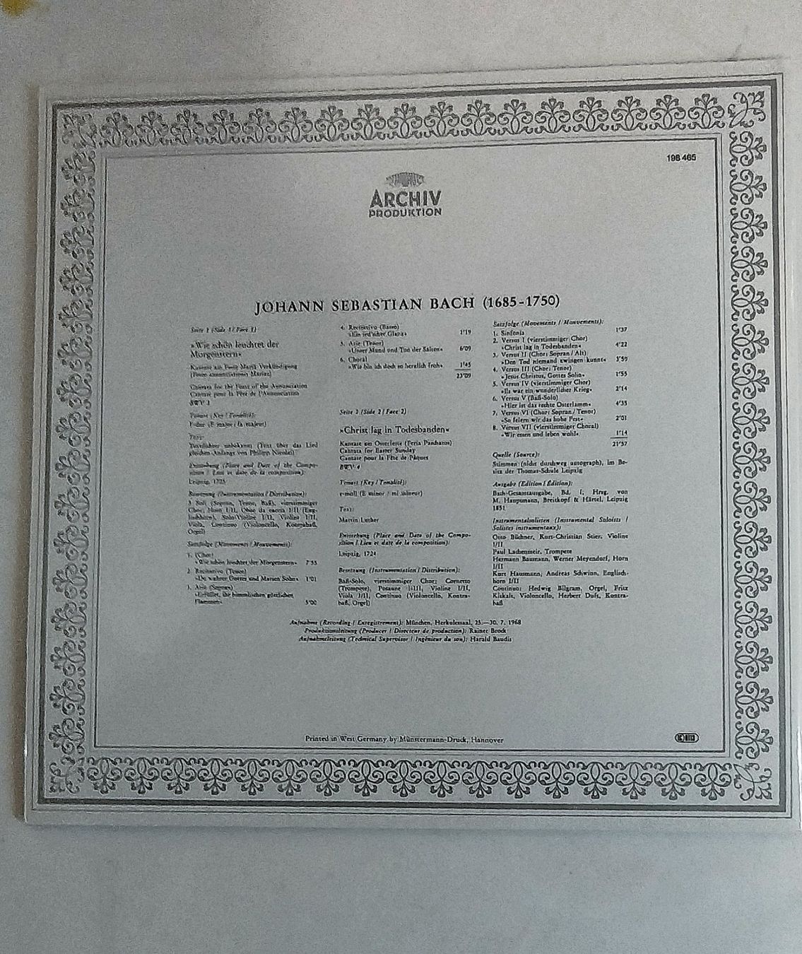 Dischi in vinile: 3 LP Bach – Usato da Zollikofen venduto da Reiterglueck 7