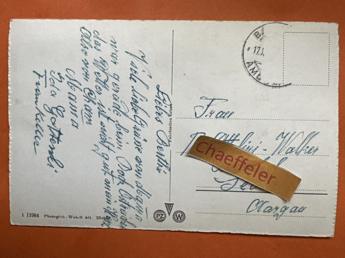 Cartoline postali: Cham – Usato da Zürich venduto da Chaeffeler 1