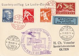 Touristikkongress 1933, Sonderflug von Le Locle nach Zürich