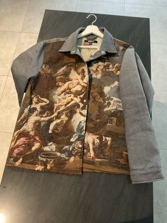 Fashion Nova Herren Jacke / Hemdjacke mit Kunstmotiv – 