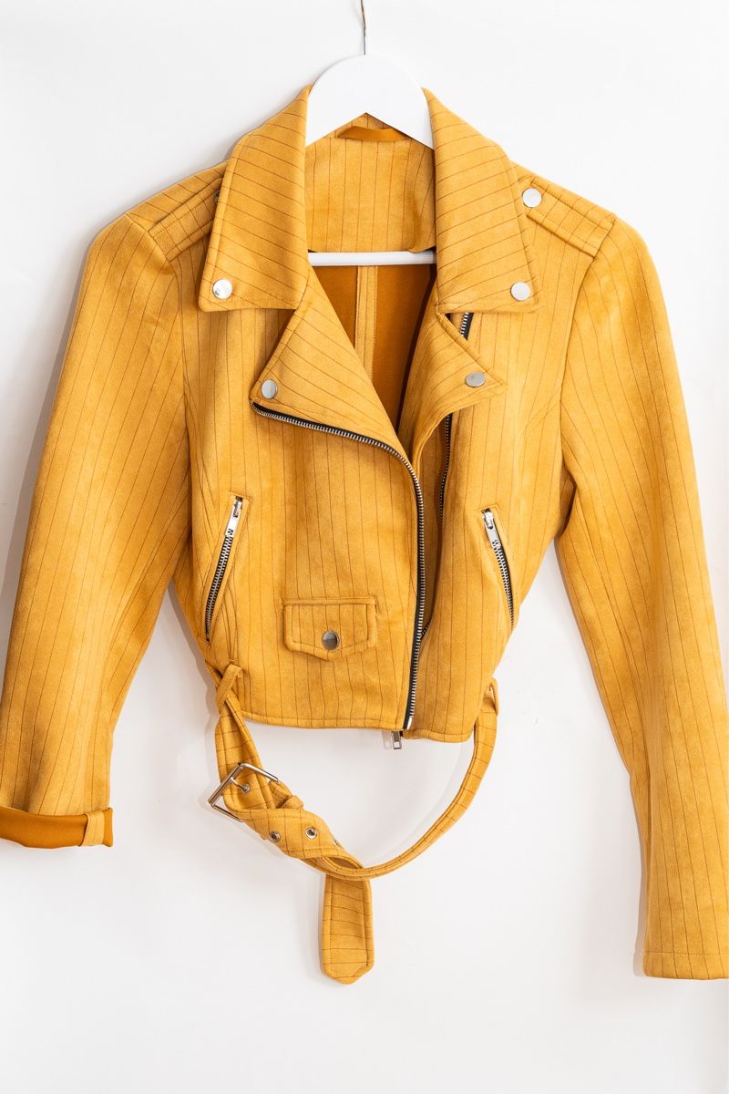 Jacken: Gelb Mustard Biker Jacke S Crop Jacke – Gebraucht aus Sennwald von hosszidavid