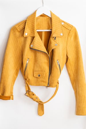 Gelb Mustard Biker Jacke S Crop Jacke